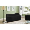 thumbnail image 2 of Pemberly Row Modern / Contemporary Black Boucle Fabric Bench, 2 of 9