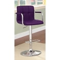 thumbnail image 2 of Furniture of America Justin Contemporary Upholstered Bar Stool, Purple, 2 of 6