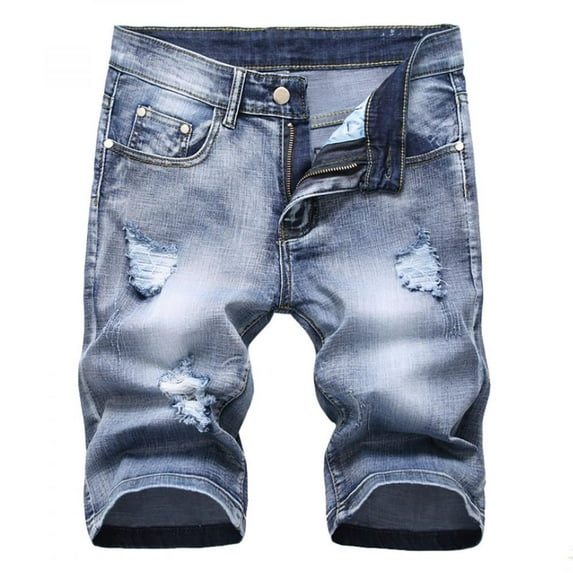 Tdoqot Mens Jean Shorts- Solid Loose Summer Casual vacation Daily Quick Dry Shorts Men 2023 Blue XXXL