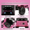 thumbnail image 2 of 12V Kids Ride-On Toy Truck for Ages 3-8 – 5 MPH Max Speed, Remote Control, Steering Wheel, Accelerator Pedal, Treaded Tires, LED Lights, Music & Story Modes – Electric Ride-On Vehicle, Pink, 2 of 8