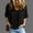 Black, variant on Sakmal Ladies Tops Gray Elbow-Length Solid V-Neck Crochet Blouses Womens Shirts