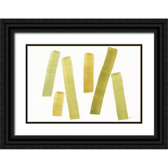 Lee, Judson 18x13 Black Ornate Wood Framed with Double Matting Museum Art Print Titled - Emerald Stripes