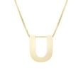 thumbnail image 2 of JewelStop 14k Yellow Gold 10x7mm Polished Initial-U Necklace with Lobster Clasp 18", 2 of 3