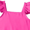thumbnail image 3 of WRKEKC Girls 2 Piece Outfits Vest Flutter Sleeve Top Lace Hem Flare Pants Big Kids Casual Daily Soft Wear 5-14 Years, 3 of 6