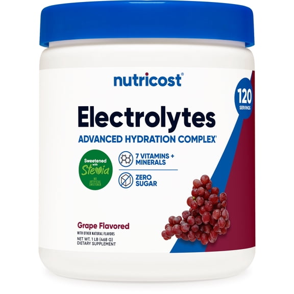 Nutricost Electrolyte Complex Powder (Grape) 120 Servings - Hydration Supplement Drink Mix with Vitamins and Minerals