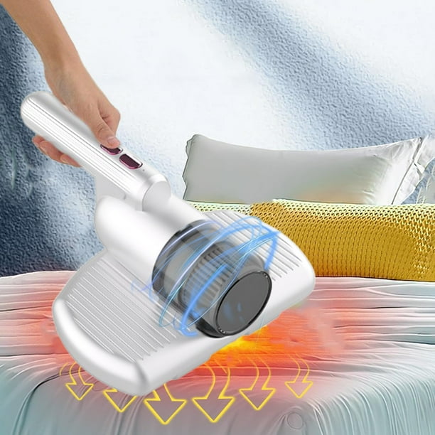 Aspiradora portátil para colchones | Limpiador inalámbrico para telas de cama y sofá | Doble golpe de alta frecuencia | Succión fuerte de 10000Pa | Batería de litio | Capacidad de 200 ml | Potencia