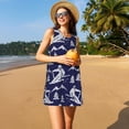thumbnail image 3 of Easygdp Abstract Skiing para Vestido Transpirable de Mujer, Vestido Suelto de Manga Corta con Pliegues y Bolsillos para el Verano, 3 of 7