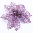 thumbnail image 1 of Flores navideñas moradas con purpurina LzGUNGY 20 piezas, 1 of 5