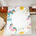 thumbnail image 5 of Manfei Cute Cartoon Unicorn Full Size Sheets,Rainbow Clouds Sun Bed Sheets,Colorful Stars Print Sheet Sets Boys Girls,Ultra Soft Home Decor,4pcs, 5 of 7