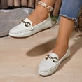 thumbnail image 5 of Women's French Style Loafers, Soft Sole Slip On Flats, Retro Metal Buckle Dress Shoes, Comfortable Walking Loafers for Daily Wear, 5 of 10