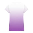 thumbnail image 4 of Zpanxa Girls T Shirts Ombre Print Crew Neck Short Sleeve Summer Casual Tee, 4 of 5