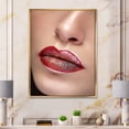 thumbnail image 2 of Close Up Lips With Professional Lipstick and Make Up 24 in x 32 in Framed Photography Canvas Art Print, by Designart, 2 of 5