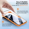thumbnail image 6 of 3 Pack Clear Screen Protector for iPhone 16 Pro Max/iPhone 17 Pro Max, Shatterproof Tempered Glass Film 6.9" with Easy Installation Tool, 6 of 8