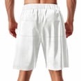 thumbnail image 4 of Sentmoon Mens Gym Shorts High Waist Loose 2025 Summer Golf Shorts Drawstring Solid Color Knitted Quick Dry Bathing Suit with Pockets Trendy for Sports Running White M, 4 of 7