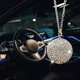 thumbnail image 5 of Espejo retrovisor del coche con bola de cristal brillante, adorno de decoración del hogar con diamantes de imitación, atrapasol de cristal, decoración glamorosa, regalo de Año Nuevo, 5 of 5