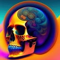 thumbnail image 4 of Stephen Chambers 15x15 White Modern Wood Framed Wall Art Titled - Skull 80, 4 of 6