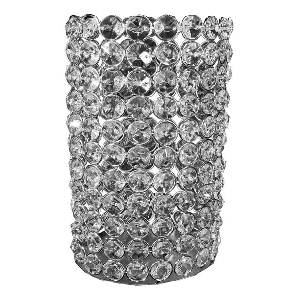 ASHLUXE Alessa Crystal Candle Oval Metal Votive Holder 