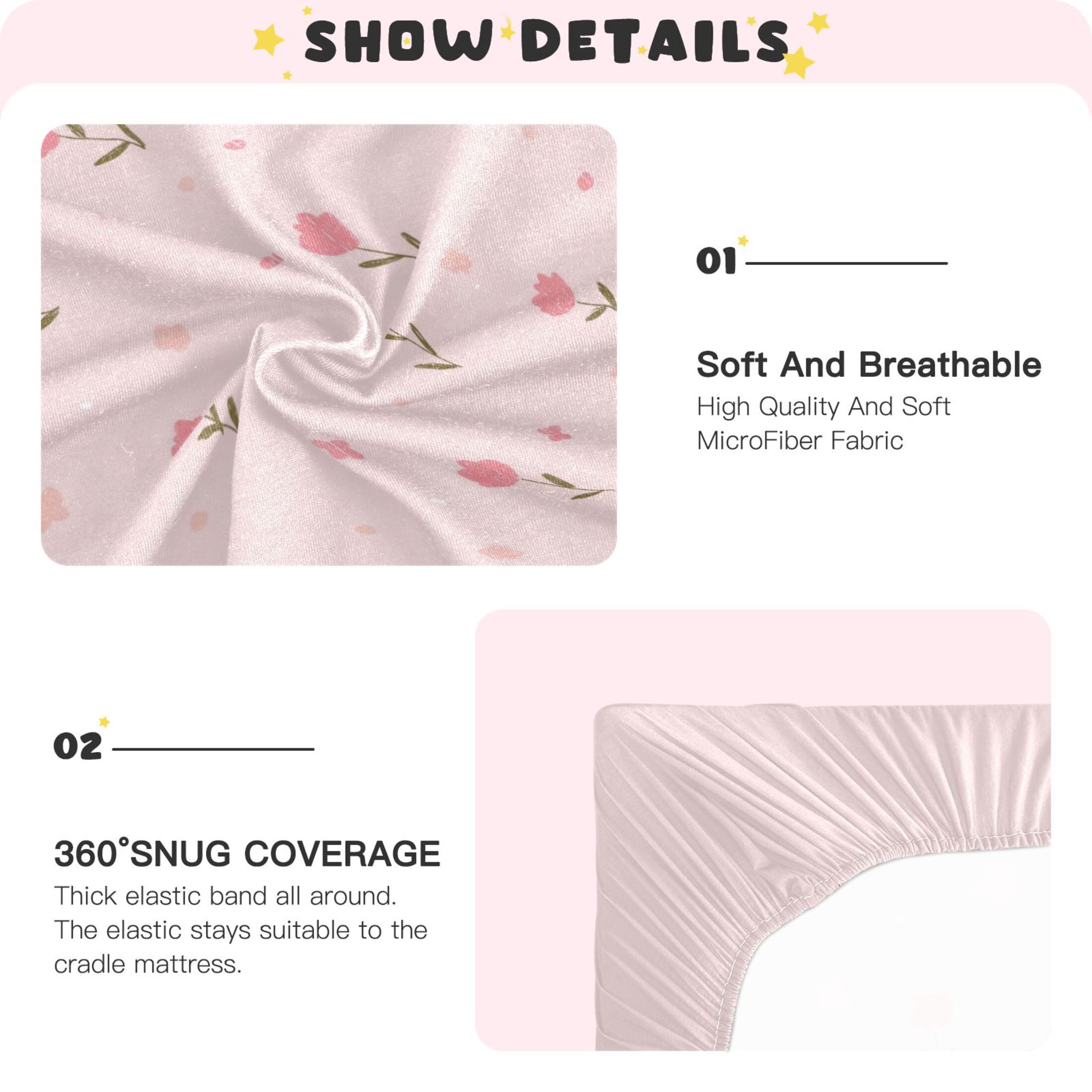 Baby Essentials 52”x 28”- Standard Cotton-like Modal Elastic- The Atmosphere Of Spring Design Crib Sheets for Newborns and Toddlers