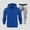 #376-Blue, variant on Handshe Men's Casual Solid Color Long Sleeve Hooded Outfit Set, Stand Collar Shirt, Relaxed Fit Hooded Set for Daily Wear and Outdoor Activities