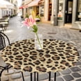 thumbnail image 6 of Leopard Round Tablecloth for 36-44 Inch Tables, Fitted Table Cover with Elastic Edge, Farmhouse Brown Animals Art Modern Waterproof Outdoor Table Cloth Protector for Patio Garden Dinner Picnic, 6 of 9