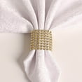 thumbnail image 4 of ICQOVD 50pc Bling Diamond Rhinestone Mesh Wrap Napkin Wedding Decor Gold, 4 of 5
