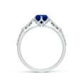 thumbnail image 2 of ANGARA Lab Grown 1 Ct Round Blue Sapphire Side Stone Engagement Ring for Women in 14K White Gold (Size-6mm) | September Birthstone, Anniversary, Jewelry Gift for Women | Lab-Grown Blue Sapphire Ring, 2 of 8