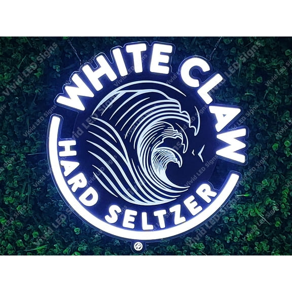 Queen Sense 24"x24" White Claws Hard Seltzers LED Sign Light Neon Signs With Dimmer Party Home Wall Decor Lights W124WCHSL-XLED