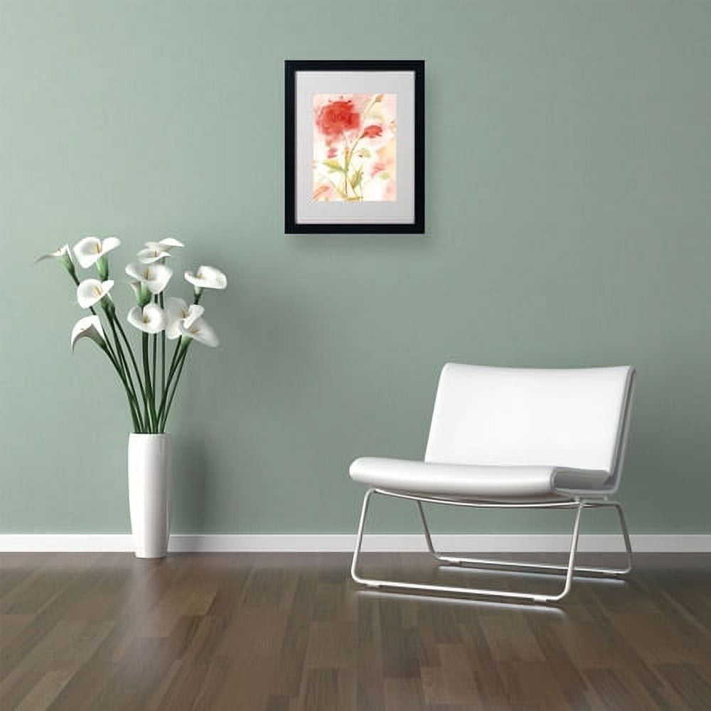 Trademark Fine Art "Wild Rose" Matted Framed Art by Sheila Golden, Black Frame