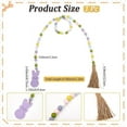 thumbnail image 3 of Easter Wood Bead Garland Wooden Bead Strands Spring Holiday Rabbit Bunny Egg Boho Farmhouse Rustic Rope Tassels Beads Hanging Pendant Ornament for Tiered Tray Wall Party Home Room Decors, 3 of 6