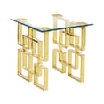 thumbnail image 3 of Contemporary Clear Glass End Table with Silver Stainless Steel Base, 3 of 4