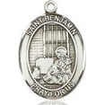 thumbnail image 3 of Extel Medium Oval Sterling Silver St. Benjamin Medal, Made in USA, 3 of 10