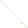 thumbnail image 2 of 10k Yellow Gold Womens Cubic Zirconia Love Heart Beaded Charm 8 Inch Bracelet 8x7.5mm Wide Charm Bracelet for Women, 2 of 2