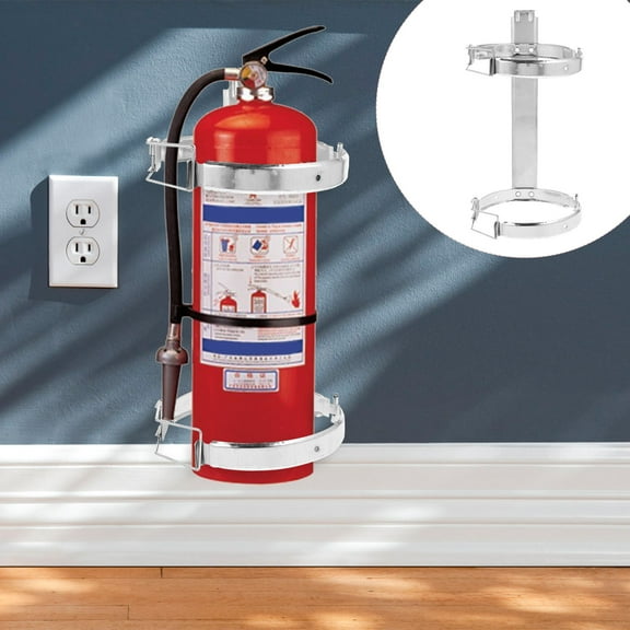 STOBOK Durable Plated Silver Fire Extinguisher Holder Wall Mount Bracket for Home and Vehicle