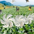 thumbnail image 5 of Deago 10 Meters 8 Pieces Windmills Reflective Pinwheels Bird Repellent Devices, 12" Silver Wind Spinners for Outdoor Yard Garden Farm Decor to Scare Birds, 5 of 7