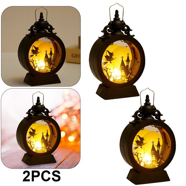 Linterna Con Vela para Halloween Cálida Funciona Con Pilas Recuerdos Fiesta (estilo 3) 2 Uds.