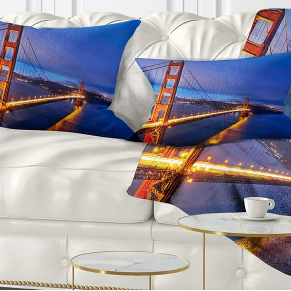 Designart 12" x 20" Red Polyester Throw Pillow