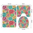 thumbnail image 3 of Pioneer Flower Floral Print Pattern Bathroom Rugs Sets 3 Piece,Toilet Cover Set,Absorbent Non Slip Bathroom Mats Sets with U-Shaped Contour Rug Toilet Rug Set, 3 of 5