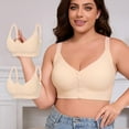 thumbnail image 2 of AINIYS Soft Cup Bra Wireless Secure Fit Bra for Women Front Closure Breathable Everyday Bras Plus Size Bralette Beige XL, 2 of 9