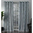 thumbnail image 2 of Exclusive Home Curtains 2 Pack Carmela Layered Geometric Blackout and Sheer Grommet Top Curtain Panels, Turquoise, 52x108, 2 of 8
