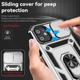 thumbnail image 4 of for iPhone 11 Case with Camera Lens Cover HD Screen Protector, Dual Layer [15 FT Military Grade Drop Protection] Magnetic Ring Holder Kickstand Protective Phone Case for iPhone 11 6.1 inch (Silver), 4 of 9