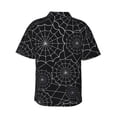 thumbnail image 3 of Bixox Men's Hawaiian Shirts Men's Spider Web Black Print Short-Sleeve Shirt-Large, 3 of 8