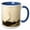 Blue/White, variant on 3drose, Smoking Train in Sepia, 11oz Two-tone Yellow Mug
