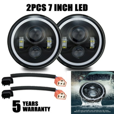 Nifeida 7 Inch Round Headlights Round Halo Angel Eyes DRL Amber Turn Signal Lights Compatible With Jeep Wrangler JK TJ LJ CJ 97-18 Hummer H1 H2, Hi/Lo - Foto 8
