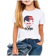 thumbnail image 4 of Amidoa Girls Short Sleeve Graphic Summer Independence Day Crewneck T Shirts Kids Casual Tops White Size 11, 4 of 5