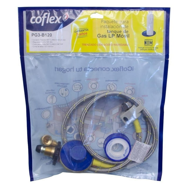Conexión Para Tanque Gas Lp Móvil 3/8" Con Regulador