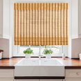 AOZORA Cordless Bamboo Natural Linen Roman Shades, Custom Roman Window