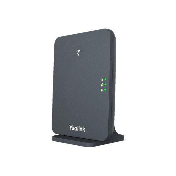 Yealink W70B - Cordless phone base station / VoIP phone base station with caller ID - IP-DECT - 3-way call capability - SIP, SIP v2, SRTP, RTCP-XR, VQ-RTCPXR - classic gray
