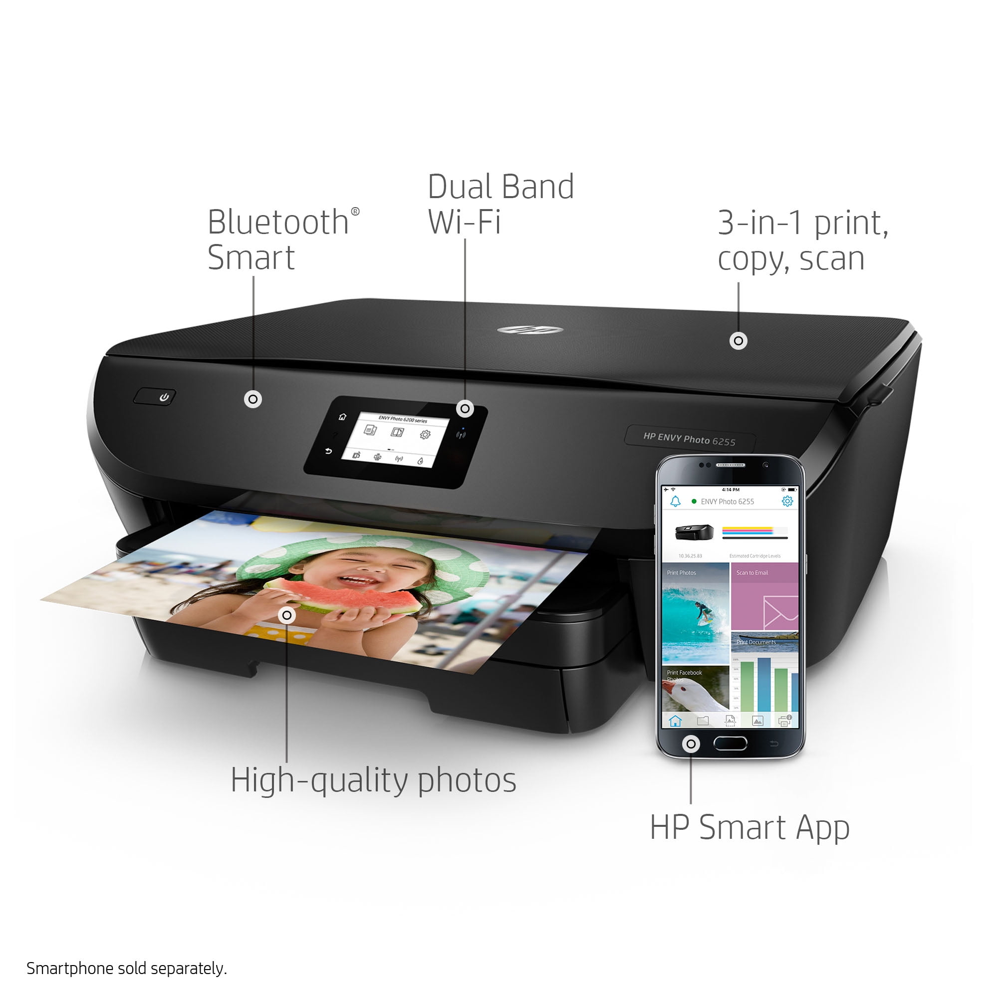 HP ENVY Photo 6255 AllinOne Wireless Photo Printer