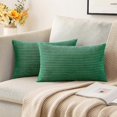 thumbnail image 1 of Paquete de 2 fundas de almohada de pana de 30 x 50 cm para la zona lumbar, color verde oscuro, para sofá, dormitorio o sillón., 1 of 5