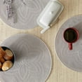 thumbnail image 3 of DII Light Gray Floral Woven Round Placemat (Set of 6), 3 of 10